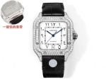 THB Factory Cartier Santos Middle East Version Tape Silver steel case with White diamonds diameter 39.8mm watch